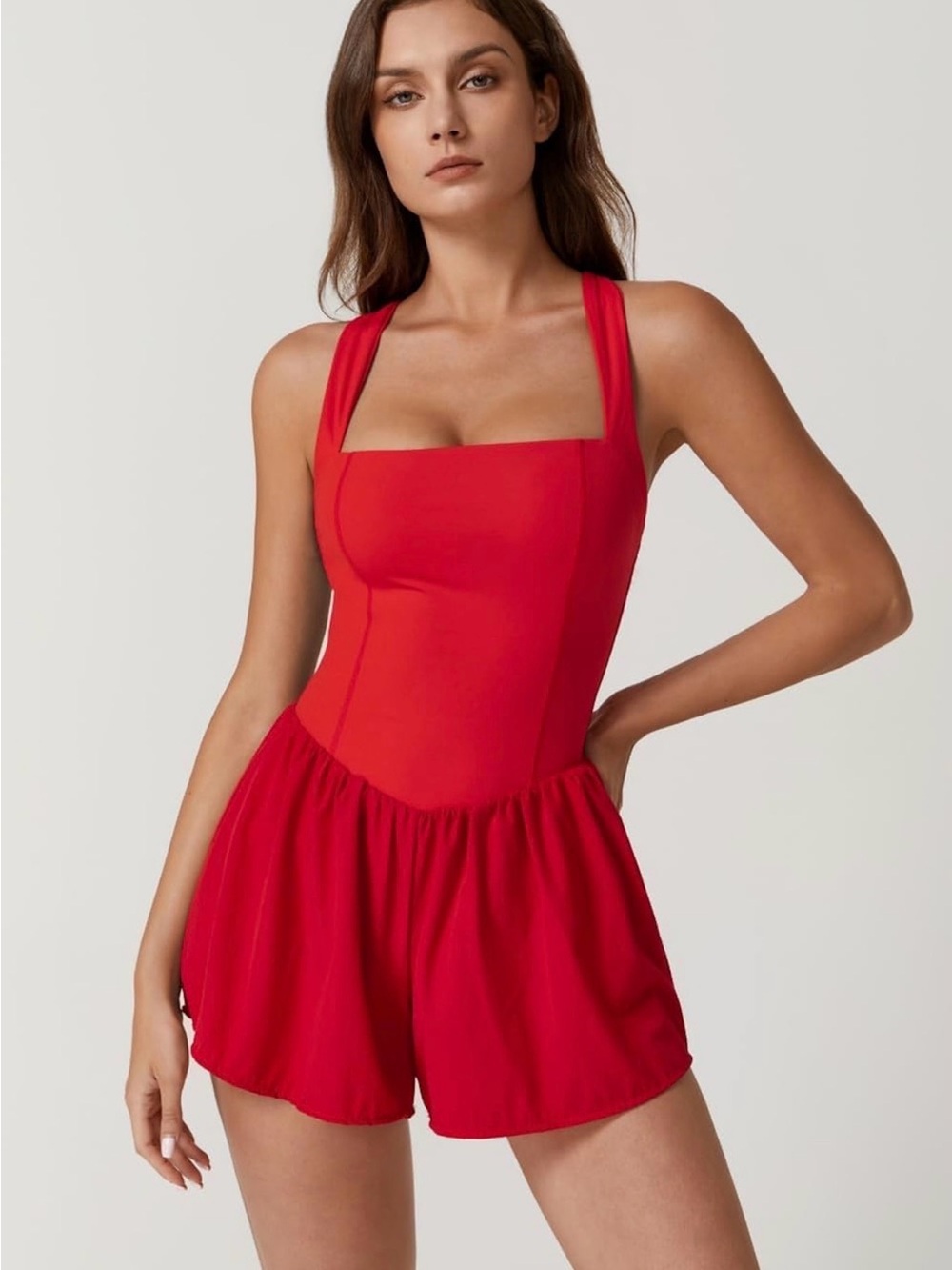 NWT ❤️ Active Red Romper One Piece Jumpsuit - Picture 3 of 14
